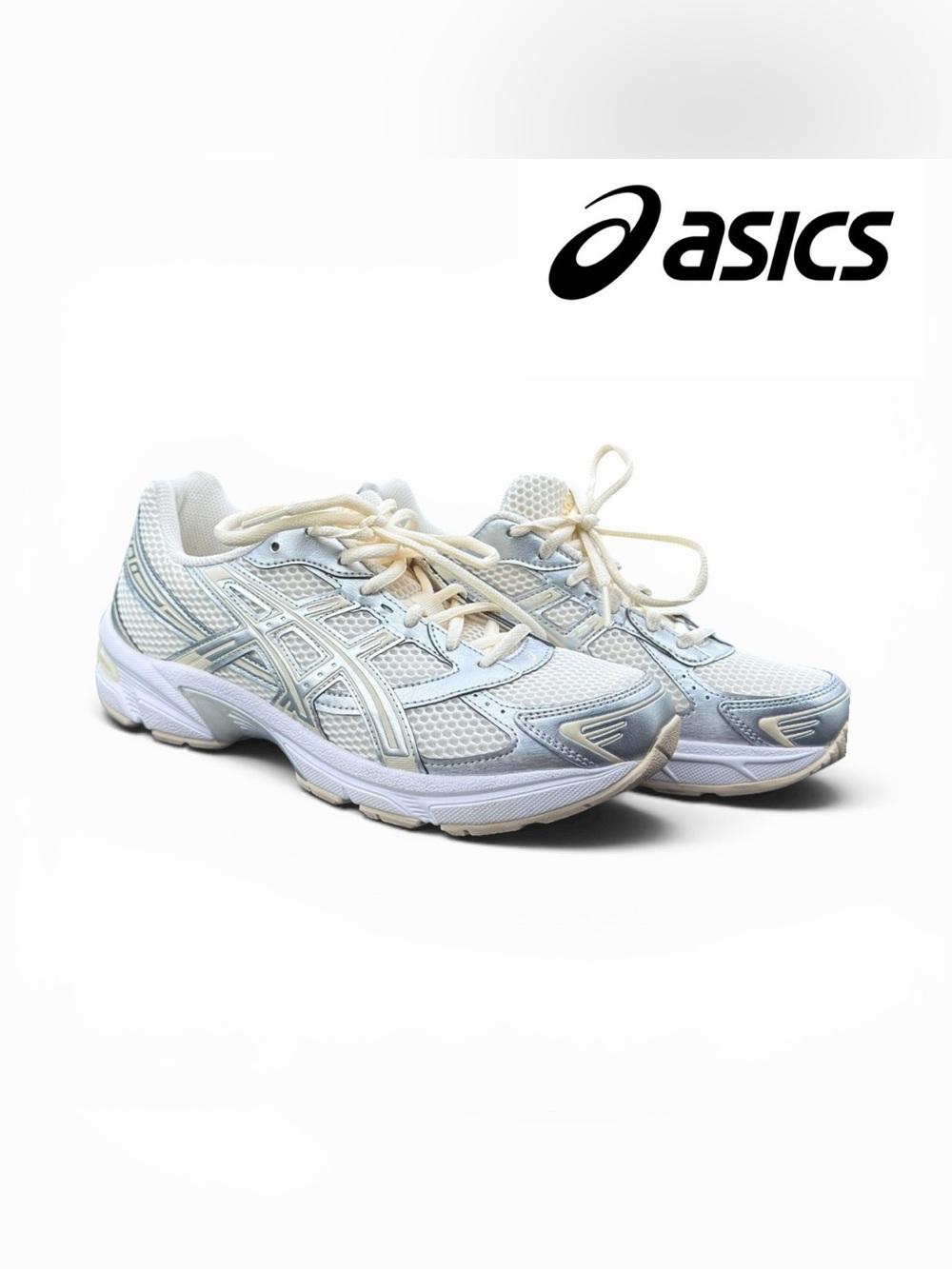 Asics Gel-Kayano Women's White Shirts Silver and Cream Mesh Running Shoes